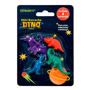 Mini Borracha Dino Space com 4 Unidades 1 - Leo-Leo